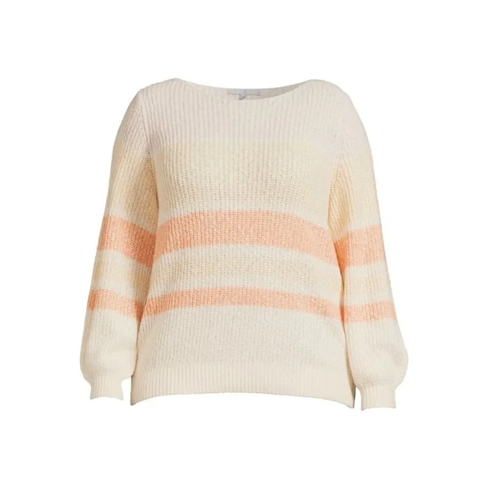 Heart N' Crush Women's Plus Size Boatneck Colorblocked Cozy Sweater - Picture 4 of 6